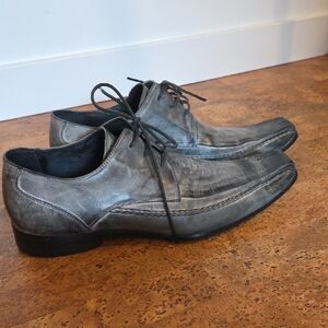 Kenneth Cole Charcoal Leather Oxfords